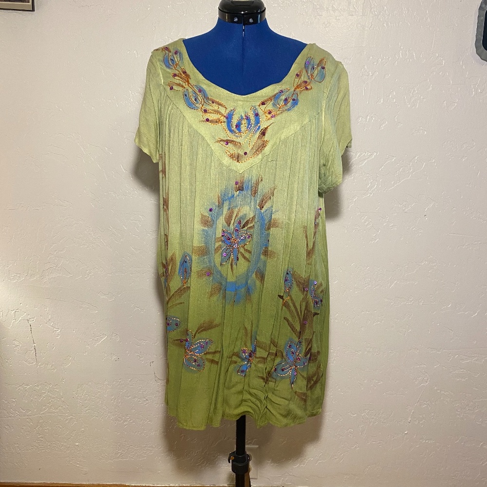 Sunflower embroidered blouse, size see description